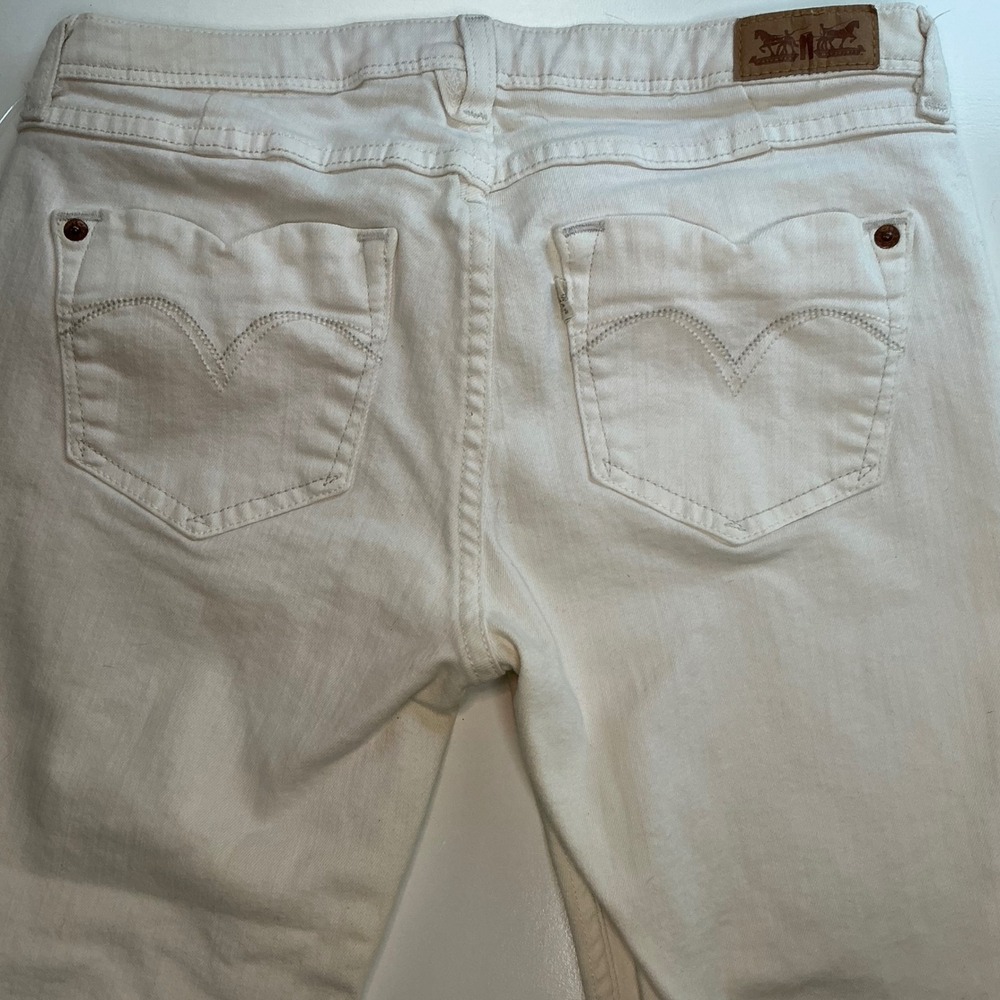 Levis Womens White Denim Leggings Skinny Jeans Stretch 30x30 Cotton Blend - Picture 6 of 12